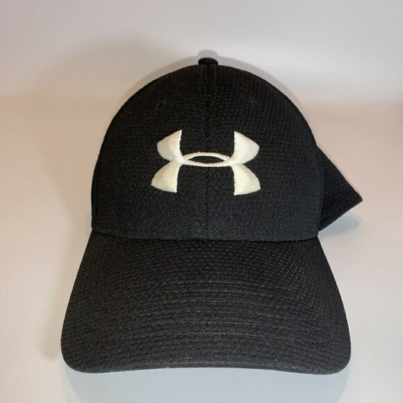 Under Armour Flexfit Heat Gear Black Hat/Cap Breathable Size Medium/Large - Picture 1 of 8